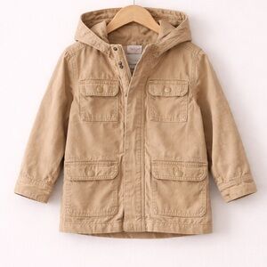 Cat & Jack Boys Utility Jacket Hooded Tan Size M 8/10 VGUC